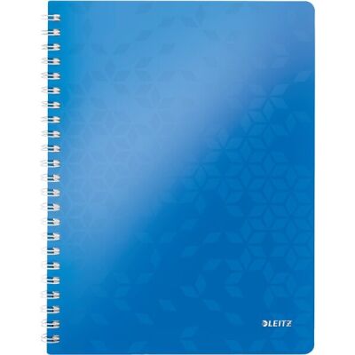 Collegeblock WOW A4, liniert, blau, 4-fach gelocht, spiralgebunden, 80 Blatt, 80 g/qm, Sichthülle, 307 x 240 x 20 mm