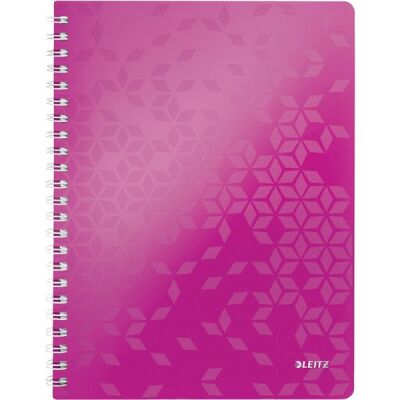 Collegeblock WOW A4, liniert, pink, 4-fach gelocht, spiralgebunden, 80 Blatt, 80 g/m², Sichthülle, 307x240x20mm