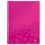 Collegeblock WOW A4, kariert, pink, 4-fach gelocht, mikroperforiert, spiralgebunden, 80 Blatt, 80 g/qm, Sichthülle, PP-Einband, Maße: 307x240x20mm