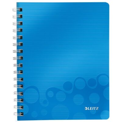 Collegeblock WOW A5, liniert, blau, 2-fach gelocht, mikroperforiert, spiralgebunden, 80 Blatt, 80 g/qm, Sichthülle, PP-Einband, Maße: 307x240x20mm