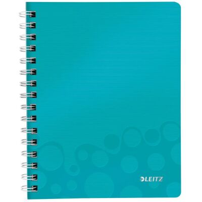 Collegeblock WOW A5, liniert, eisblau, 2-fach gelocht, mikroperforiert, spiralgebunden, 80 Blatt, 80 g/qm, Sichthülle, PP-Einband, Maße: 307x240x20mm