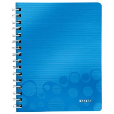 Collegeblock WOW A5, kariert, blau, 2-fach gelocht, mikroperforiert, spiralgebunden, 80 Blatt, 80 g/qm, Sichthülle, PP-Einband, Maße: 307x240x20mm