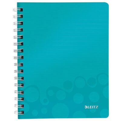 Collegeblock WOW A5, kariert, eisblau, 2-fach gelocht, mikroperforiert, spiralgebunden, 80 Blatt, 80 g/qm, Sichthülle, PP-Einband, Maße: 307x240x20mm