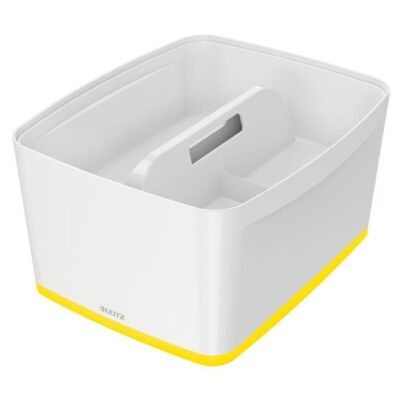 Aufbewahrungsbox WOW MyBox groß, weiß/gelb, mit Deckel, ABS-Kunststoff, Fassungsvermögen: 18 l, Maße: 318 x 198 x 385 mm