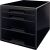 Schubladenbox WOW Cube 4 geschlossene Schubladen, 2 hohe, 2 flache, weiß/schwarz, mit Auszugstopp, Schubladeneinsatz