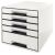 Schubladenbox WOW Cube 5 geschlossene Schubladen, 1 hohe, 4 flache, Gehäuse: weiß, Schublade: schwarz, mit Auszugstopp, Schubladeneinsatz