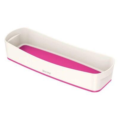 Aufbewahrungsschale WOW MyBox länglich, weiß/pink, ohne Deckel, ABS-Kunststoff, Maße: 307 x 55 x 105 mm