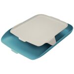 Briefkorb Cosy A4, blau mit Organiser in hellgrau, 268 x...