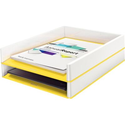 Briefkorb WOW Duo Colour, gelb, C4, stapelbar, hochglänzend, Maße: 267 x 49 x 336 mm