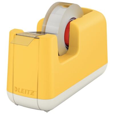 Klebeband-Tischabroller Cosy, gelb, inkl. 1 Rolle Klebeband 19 mm x 33 m.