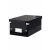Aufbewahrungsbox Click & Store, schwarz, für 20 DVD Hüllen oder 40 Slim Case, Hartpappe, mit Deckel, Maße: 206 x 147 x 352 mm