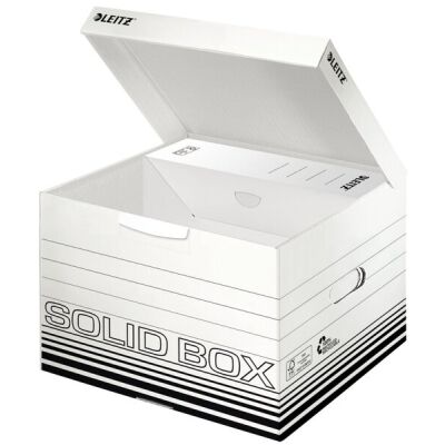Archivschachtel Solid A4, weiß, für 3 Archivboxen, Wellpappe, m.Deckel, Maße: 360 x 270 x 325 mm, VE = 1 Packung = 10 Stück