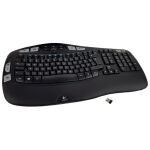 Logitech Tastatur K350, schwarz, Kabellos Ergonomisch,...