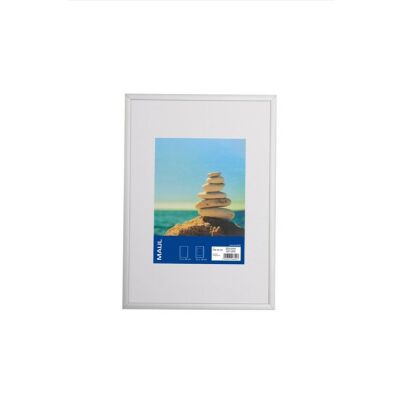 Bilderrahmen Aluminium 21 x 30 cm, glasklar, Rahmen silbereloxiert, zum Stellen und Hängen