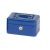 Geldkassette, blau, 152 x 125 x 81 mm, lackierter Stahl, Sicherheitszylinderschloss