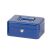 Geldkassette, blau, 200 x 170 x 90 mm, lackierter Stahl, Sicherheitszylinderschloss
