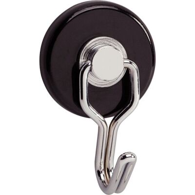 Karussel-Haken-Magnet, Ø: 35mm, schwarz/silber, Haftkraft: 5kg, dreh- und neigbar, Packung à 2 Stück