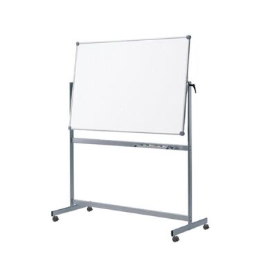 mobiles Whiteboard, drehbahr, emalliert, 100 x 210 cm, stufenlose Schrägstellung