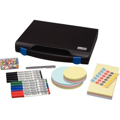 Moderatorenkoffer Kunststoff, Grundausstattung für unterwegs