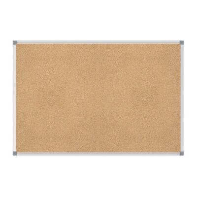 Pinnboard MAULstandard, 100 x 150 cm, Korkoberfläche, Alurahmen, Eckverbindungen grau