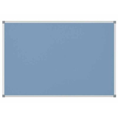 Pinnboard Standard, Textiltafel, 90 x 120 cm, hellblau, Alurahmen, Ecken grau
