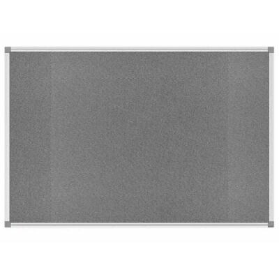 Pinnboard Standard, Textiltafel, 90 x 120 cm, grau, Alurahmen, Ecken grau