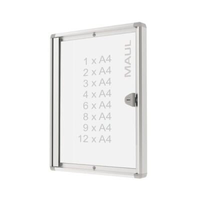 Schaukasten MAULextraslim, für Format 8 x A4, aluminium, 65,5 x 93,1 x 2,7 cm