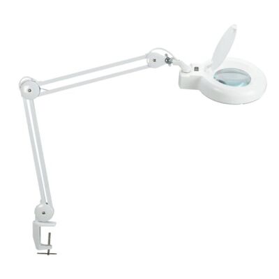 LED-LupenleuchteMAULviso, funktionelle Arbeitsplatzleuchte mit Lupe, 3-Dioptrien-Echtglas-Linse, vielfältig einsetzbar, Klemmfuß
