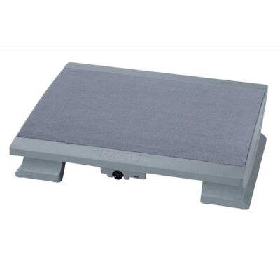 Ergonomische Fußstütze, grau, beheizt, höhenverstellbar, mit Teppichbelag