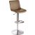 Bar- und Tresenhocker 1235G,  gepolsterte Sitzschale in beige, Vintage Kunstleder, Gestell chrom matt