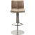 Bar-/Tresenhocker 1242, beige gepolsterte Sitzschale mit Steppnaht, Vintage- Kunstleder, Gestell edelstahl gebürstet