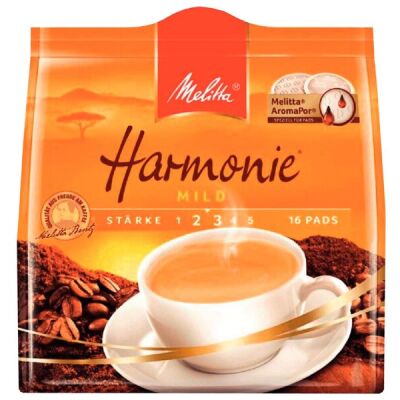 Melitta Pads Kaffee Harmonie Mild, 16 Pads, Intensität: 2