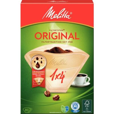 Melitta Filtertüten 1x4 naturbraun VE = 80 Stück