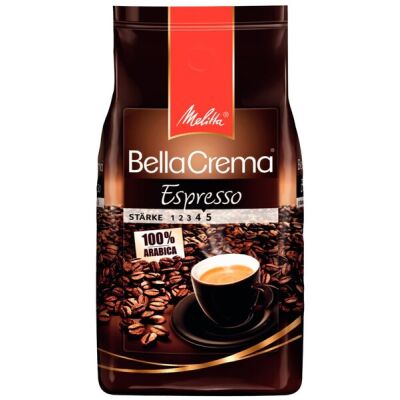 Melitta BellaCrema Espresso, 100% Arabica, ganze Bohnen, 1.000 g, Intensität: 5