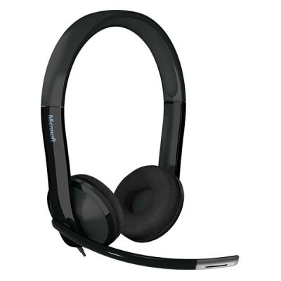 Headset, LifeChat LX-6000, Stereo-Ohrhörer, höhenverstellbares Mikrofon mit Rauschunterdrückung