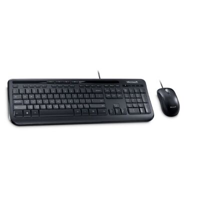 Tastatur 600 kabelgebunden, mit 5 Sondertasten und opitcal Mouse, 800 dpi, 3 Tasten, im Set, für Links- und Rechtshänder