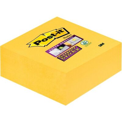 Haftnotiz Super Sticky Note, 76 x 76 mm, Würfel à 270 Blatt, ultragelb