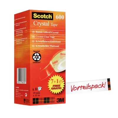 Klebefilm Scotch® Crystal 19mmx33m kristallklar u. hochtranspatent