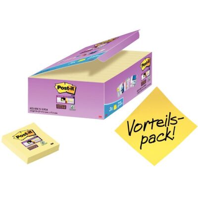 Post-it Super Sticky Notes Vorteils- pack mi 24 Blöcke á 90 Blatt im Karton