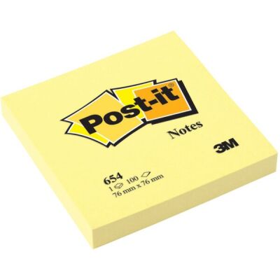 Haftnotiz Note, 76 x 76 mm, 1 x 100 Blatt, 1 Block, gelb