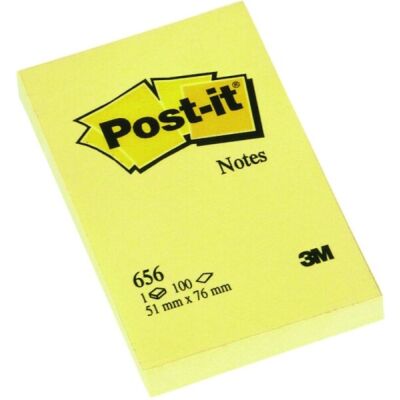 Haftnotiz Note, 51 x 76 mm, 1 x 100 Blatt, 1 Block,  gelb