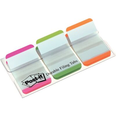 Post-it Index strong 3 Leuchtfarben 25,4x38mm, 3x22 Heftstreifen weiße