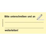 Haftnotizen 75 x 35 mm, gelb Bitte unterschreiben un an,