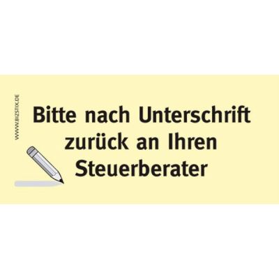 Haftnotizen 75 x 35 mm, gelb Bitte nach Unterschrift zurück an