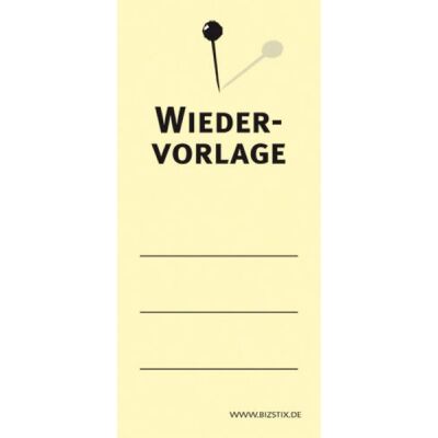 Haftnotizen 75 x 35 mm, gelb Wiedervorlage