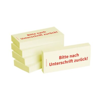 Haftnotizen 75 x 35 mm, gelb Bitte nach Unterschrift zurück