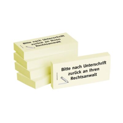 Haftnotizen 75 x 35 mm, gelb Bitte nach Unterschrift zurück an