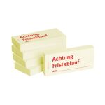 Haftnotizen 75 x 35 mm, gelb Achtung Fristablauf am