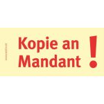 Haftnotizen 75 x 35 mm, gelb Kopie an Mandant