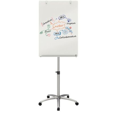 Glas Flipchart Diamond 700x1000 mobil weiß